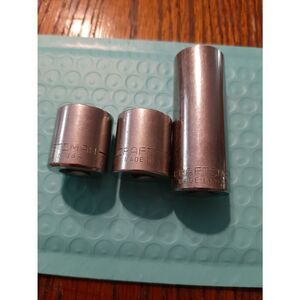 Vintage Craftsman Lot 3 11/16" 6 and 12 Point Shallow Deep Well Sockets Tools